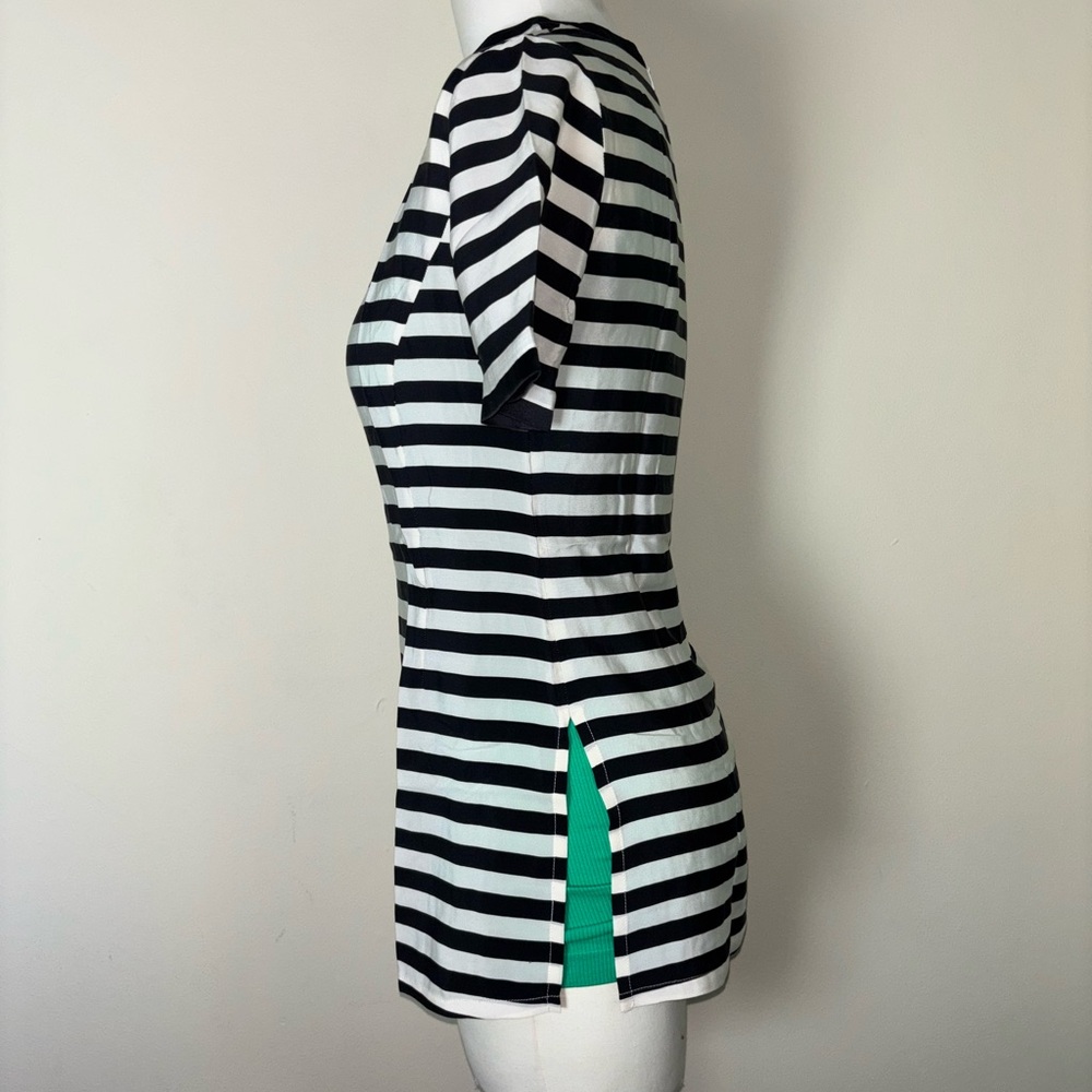 Gianfranco Ferre Monochrome Striped Tee - Picture 2 of 5